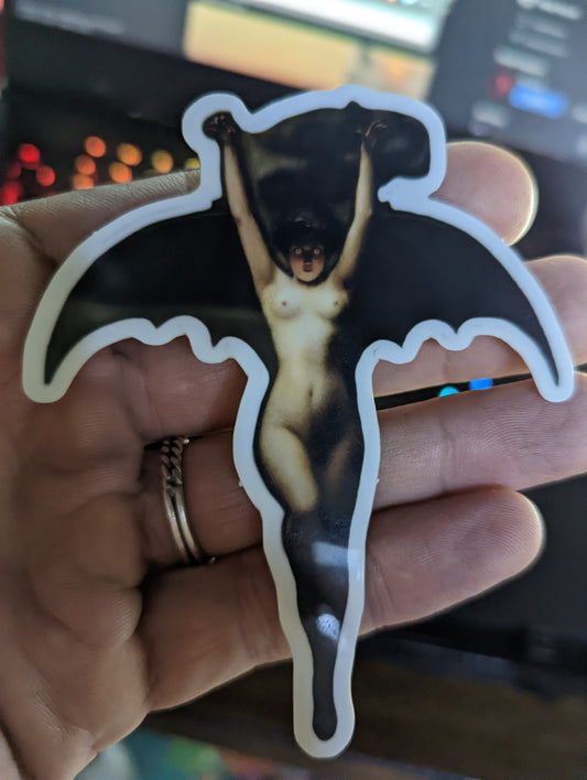 The Bat-Woman 4" glow in the dark sticker