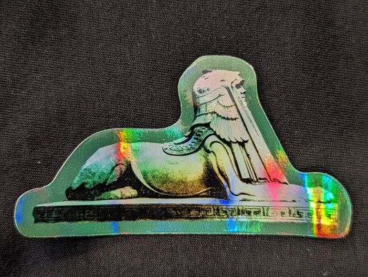 Masonic Temple Sphinx Holographic Sticker